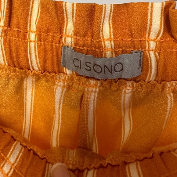 5 for $25- Orange and White Striped Pants made by Ci Sono - Picture 2 of 16